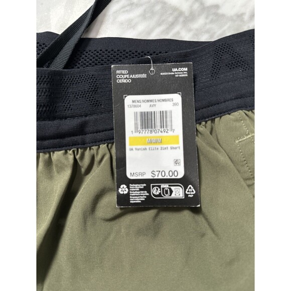 Under Armour Men's UA Vanish Elite Shorts 1378604-390 Green Men's Medium - Picture 8 of 9